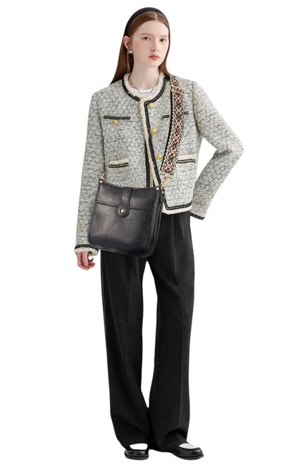 Damen Crossbody Tasche aus veganem Leder mit Gitarrengurt