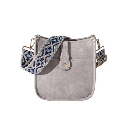 Damen Crossbody Tasche aus veganem Leder mit Gitarrengurt